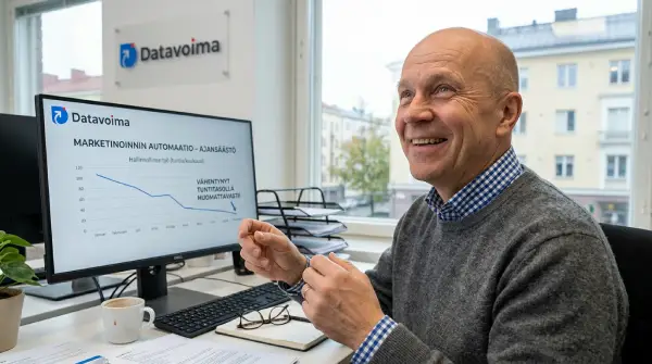 Kuvitus: markkinoinnin automaatio vähentää asiakkaan työtaakkaa