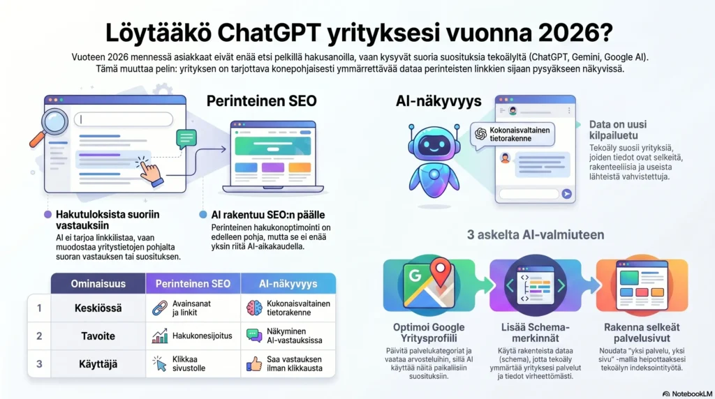 Infografiikka: yrityksen tekoälynäkyvyys vuonna 2026